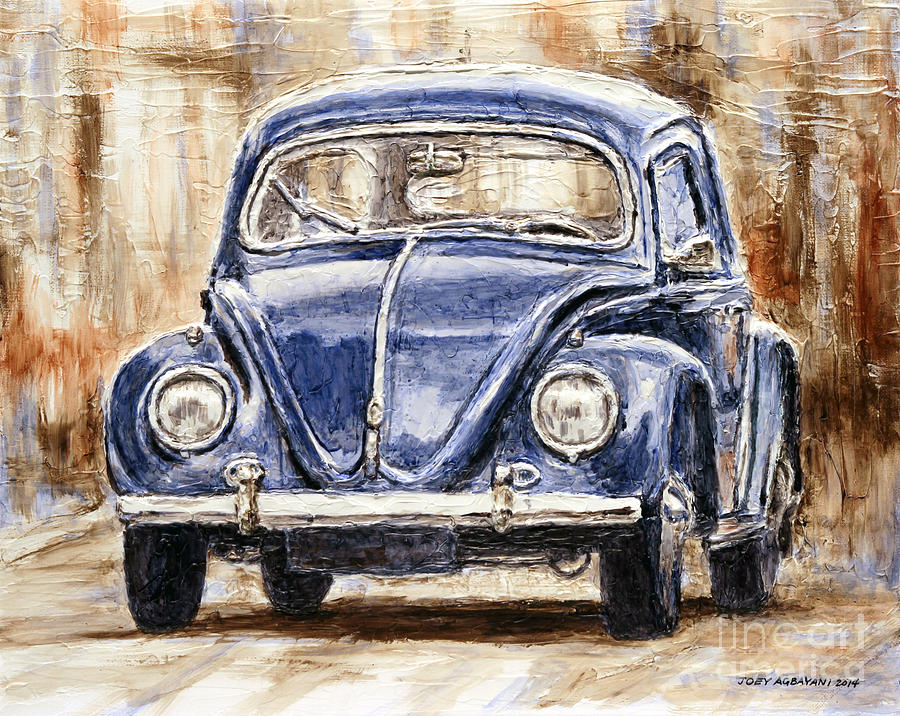 900x716 1960 Volkswagen Beetle Painting By Joey Agbayani - Volkswagen Painting