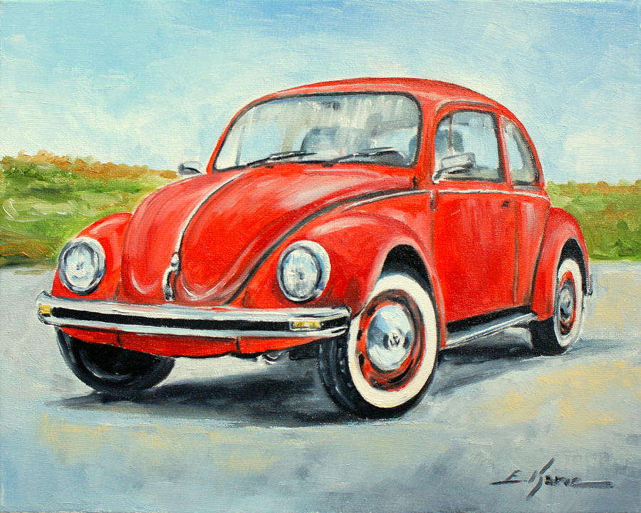 900x720 Vw Beetle Painting By Luke Karcz - Volkswagen Painting