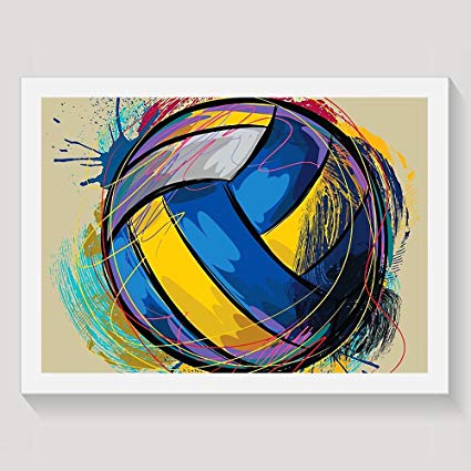 425x425 Love Volleyball Just Volleyball Painting, Decorative - Volleyball Painting