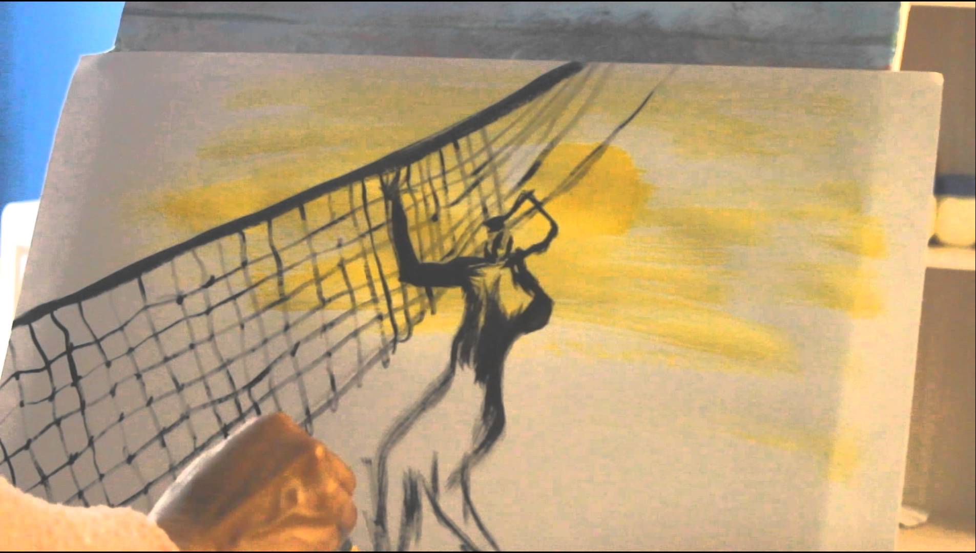 1905x1080 Beach Volleyball - Volleyball Painting