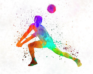300x240 Volleyball Paintings Pixels - Volleyball Painting