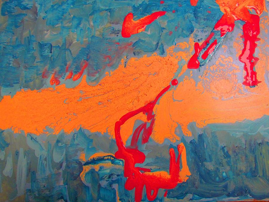 900x675 Beach Volleyball Painting By Camille Glenn - Volleyball Painting