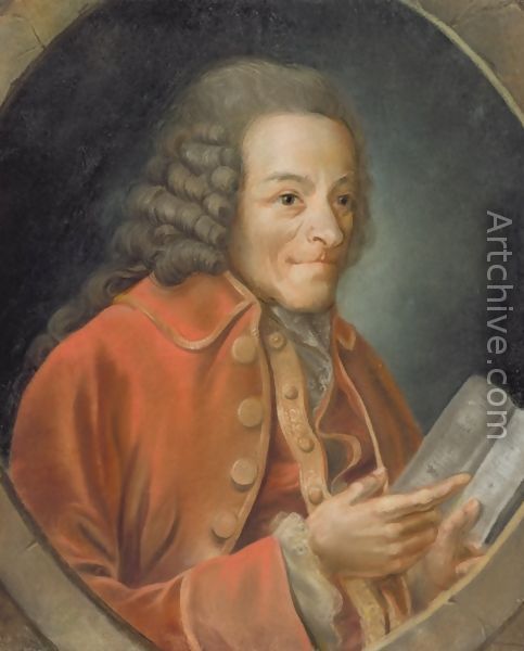483x600 Portrait Of Voltaire 1694 1778 Reproduction By Jean Huber - Voltaire Painting