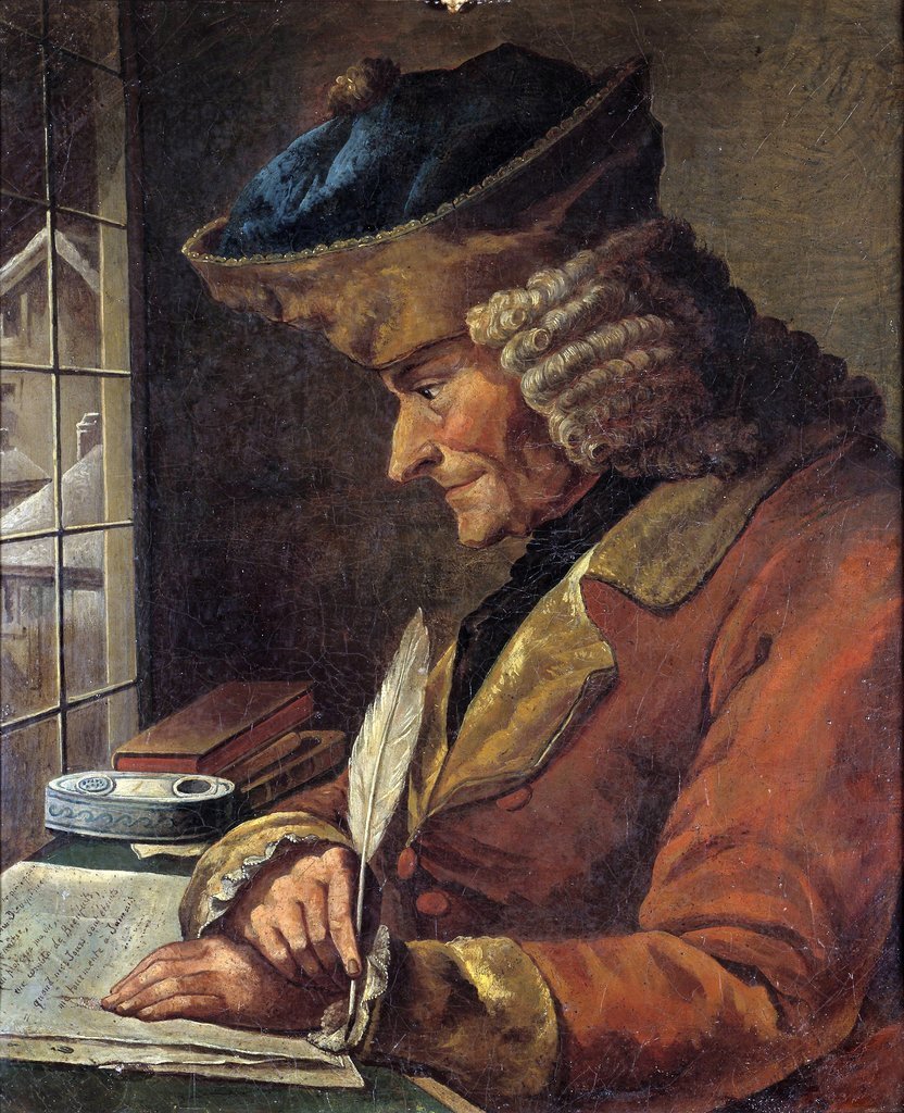 832x1024 Portrait Of Voltaire In His Study French School Painting Posters - Voltaire Painting