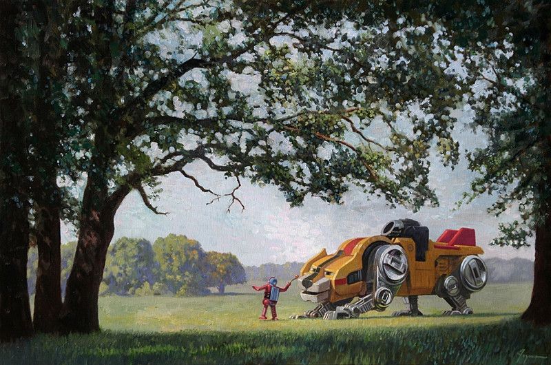 800x530 This Artist Paints Bizarrely Charming Scenarios Usually Featuring - Voltron Painting