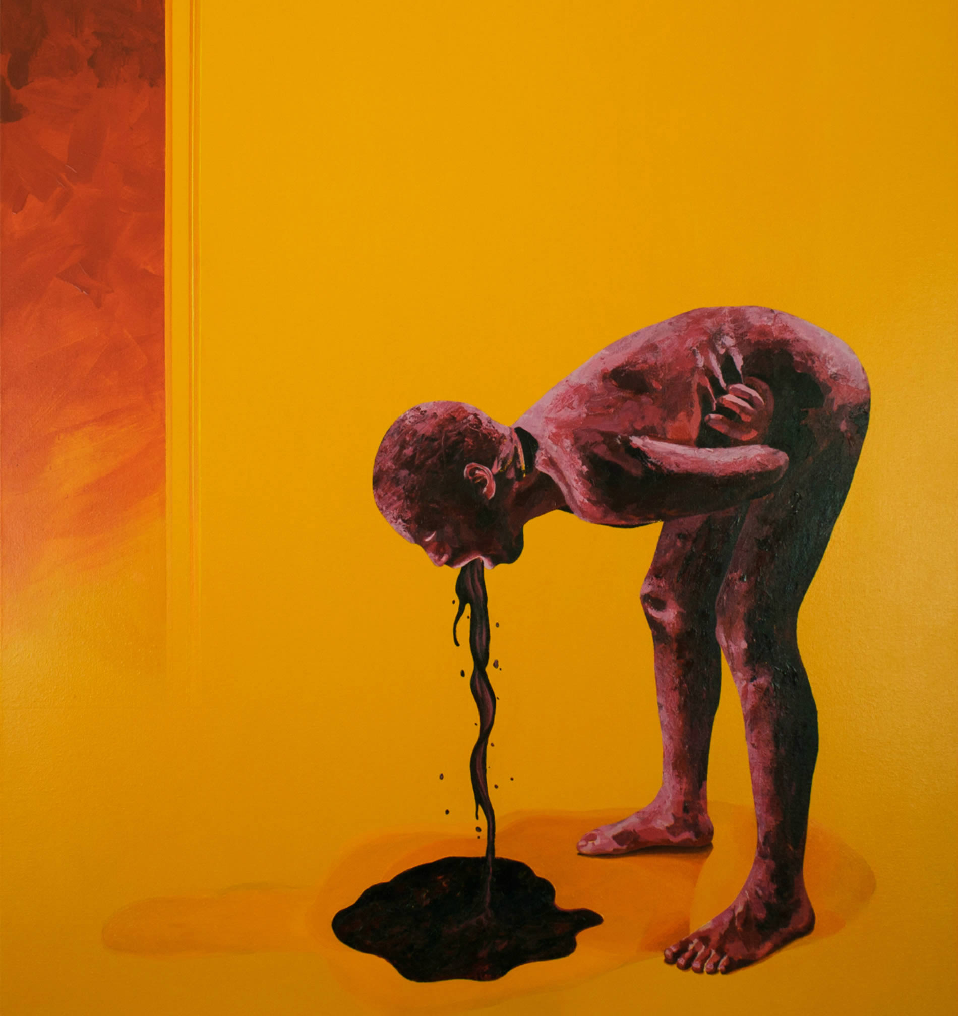 1900x2015 Alien Vomit And Claustrophobia Paintings By Oscar Delmar Scene360 - Vomit Painting