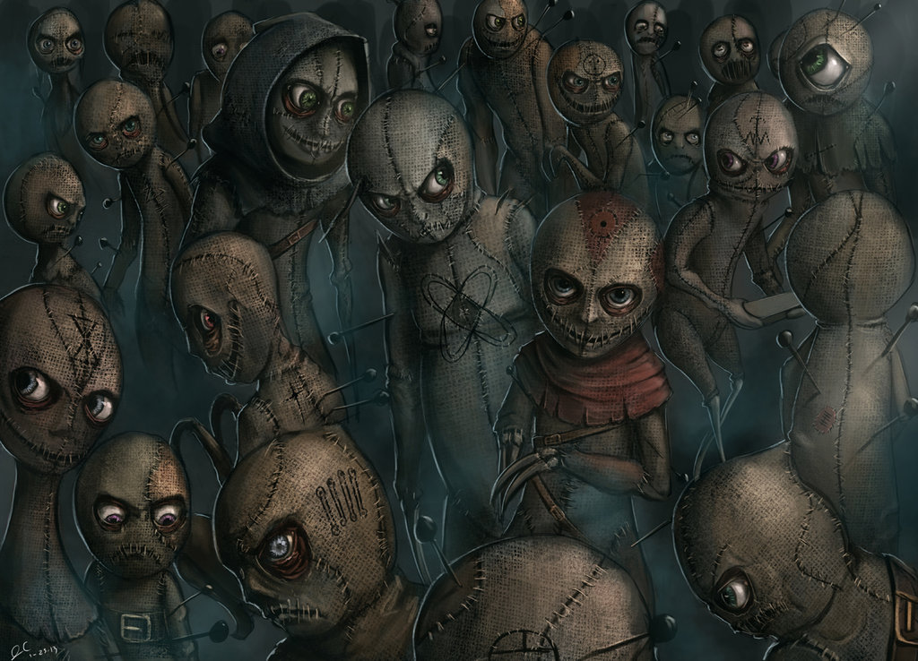 1024x738 Voodoo Doll Crowd By Babaganoosh99 - Voodoo Doll Painting