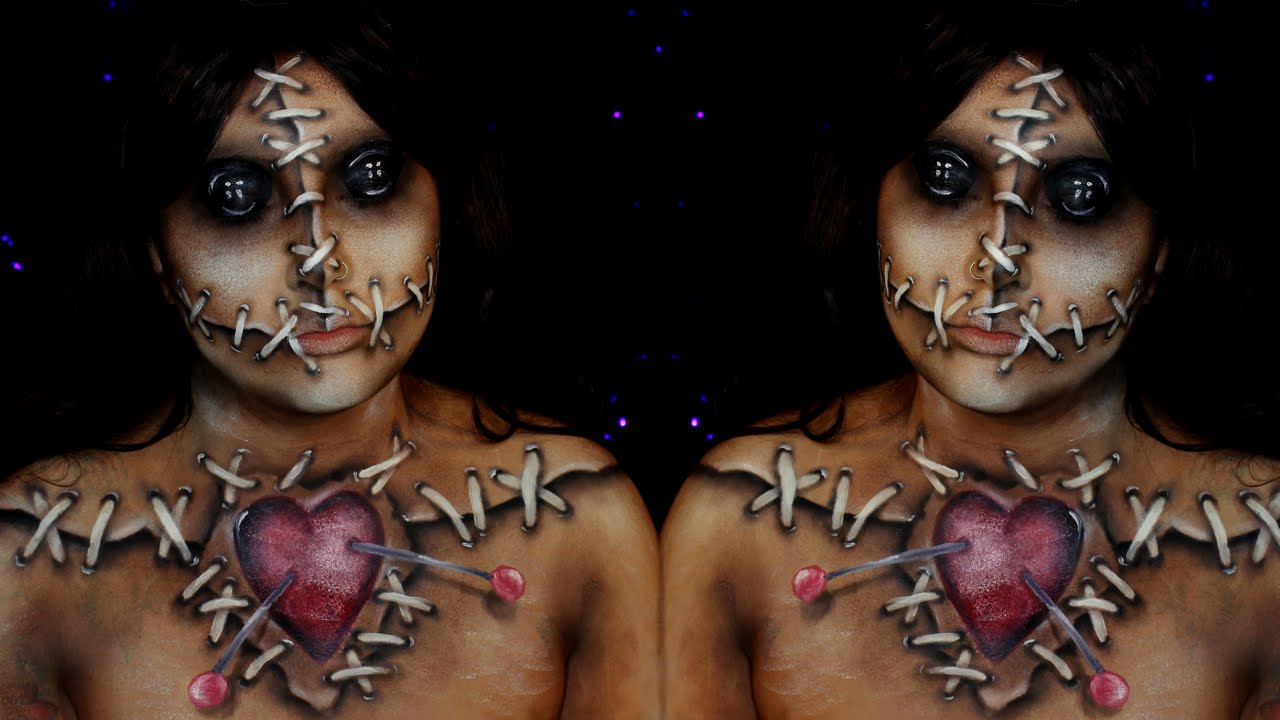 1280x720 Voodoo Doll Halloween Makeup Tutorial - Voodoo Doll Painting