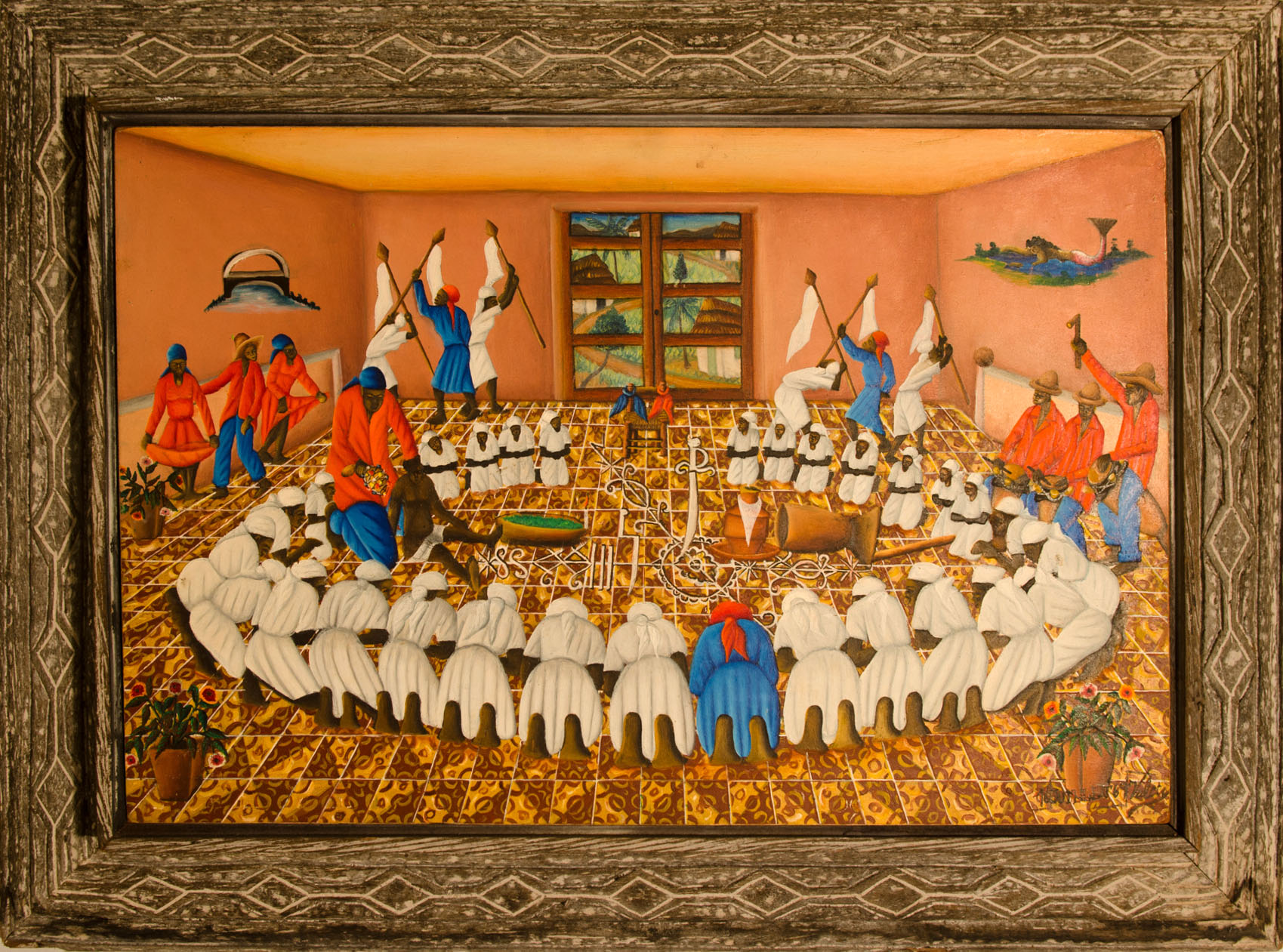 1699x1261 Haitian Paintings Voodoo Ceremony - Voodoo Painting