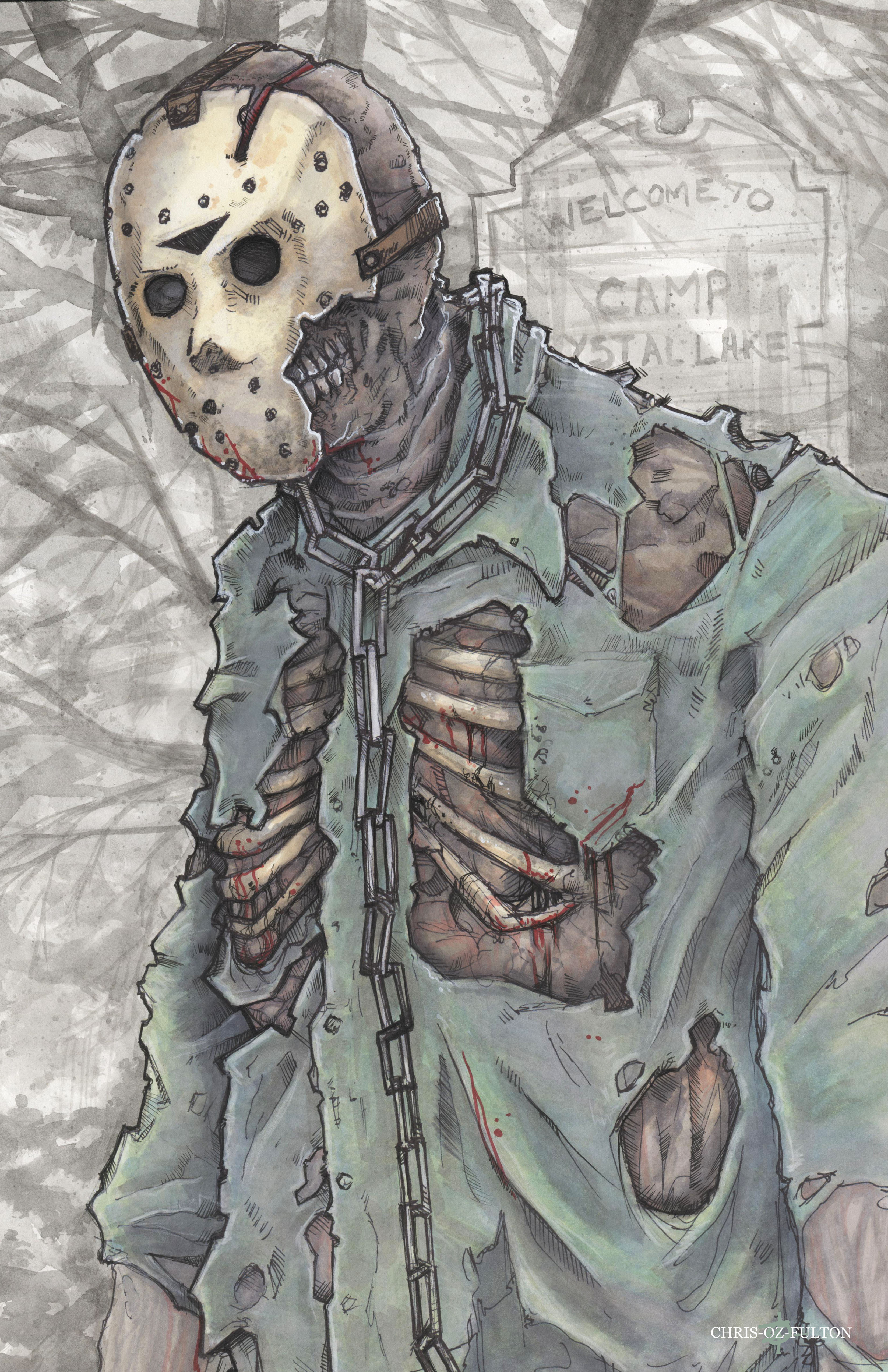 3300x5100 Jason Voorhees Friday The 13th By Chrisozfulton - Voorhees Painting