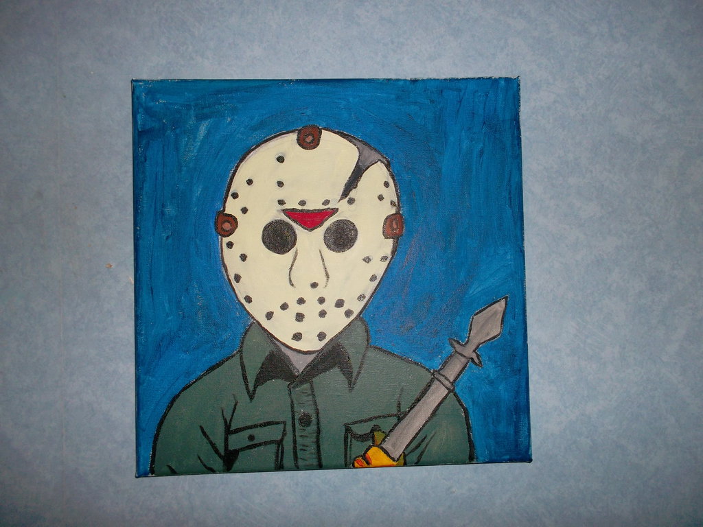 1024x768 Jason Voorhees Painting By Laukku2000 - Voorhees Painting