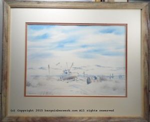 300x245 Vintage Signed Framed Edwin Voorhees Boat Out Of Water Painting - Voorhees Painting