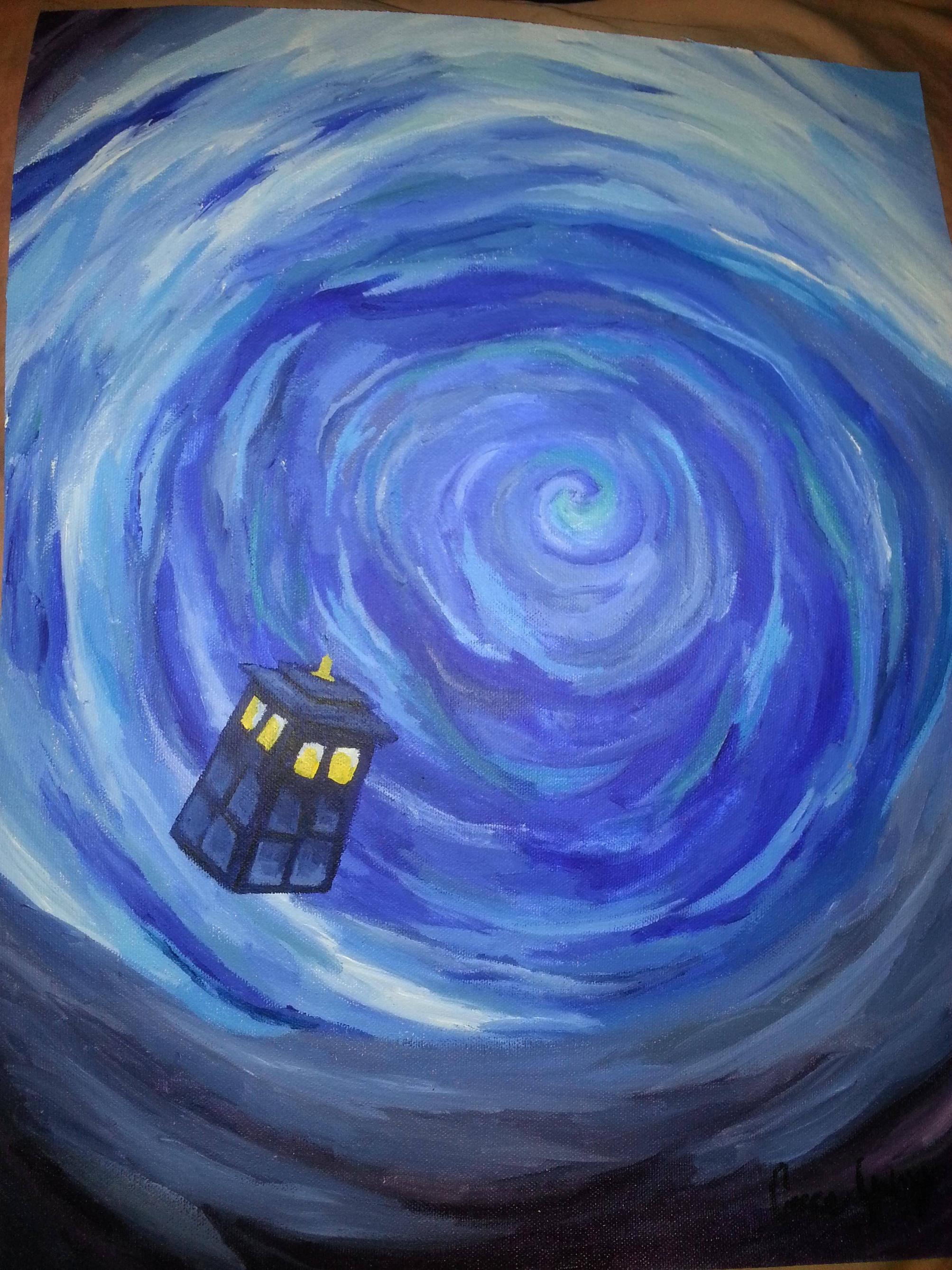 2007x2676 A Stupendous Painting Of The Tardis Going Through The Time Vortex - Vortex Painting