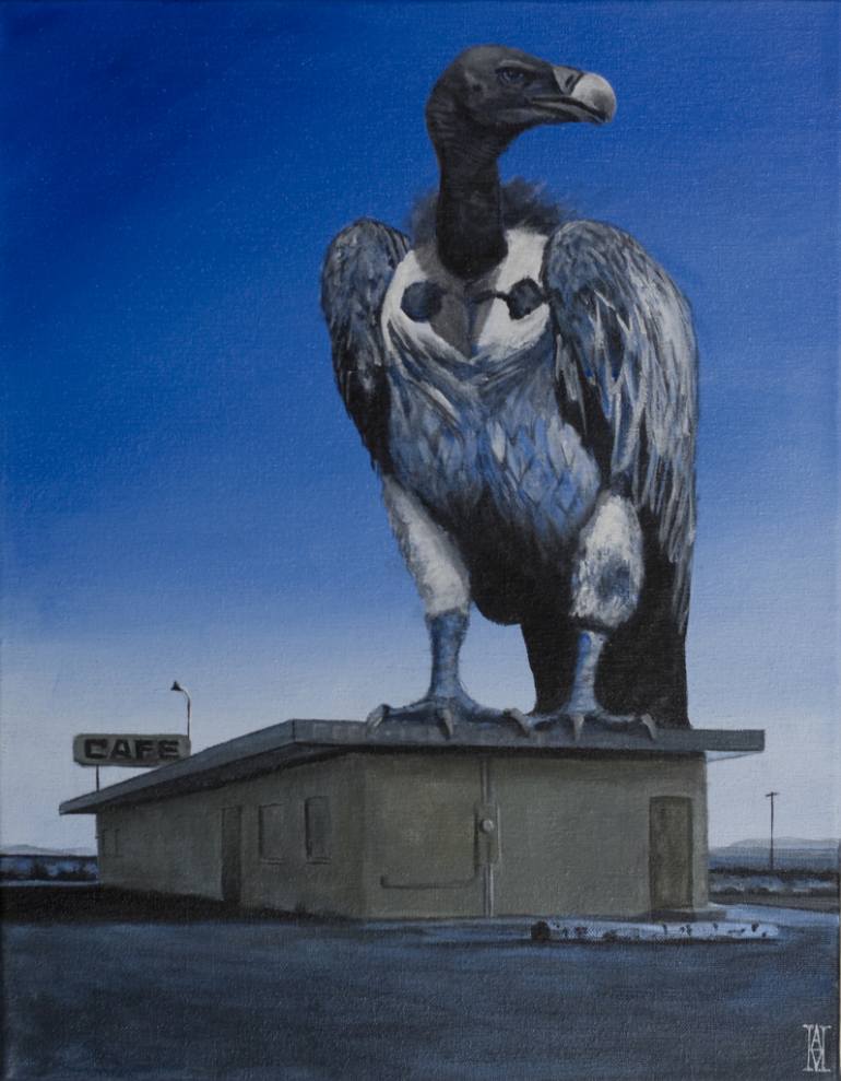 770x989 Saatchi Art Dusk Of The Vulture Painting By Alec Huxley - Vulture Painting