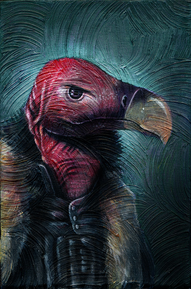 640x966 Vulture Painting The Art Of Michael Sanborn - Vulture Painting