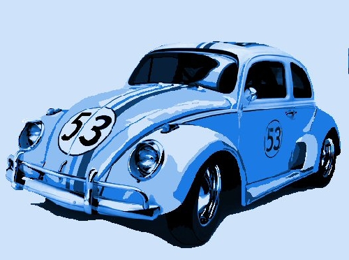500x372 Vw Beetle Herbie Pop Art Paint By Number Kit - Vw Beetle Painting