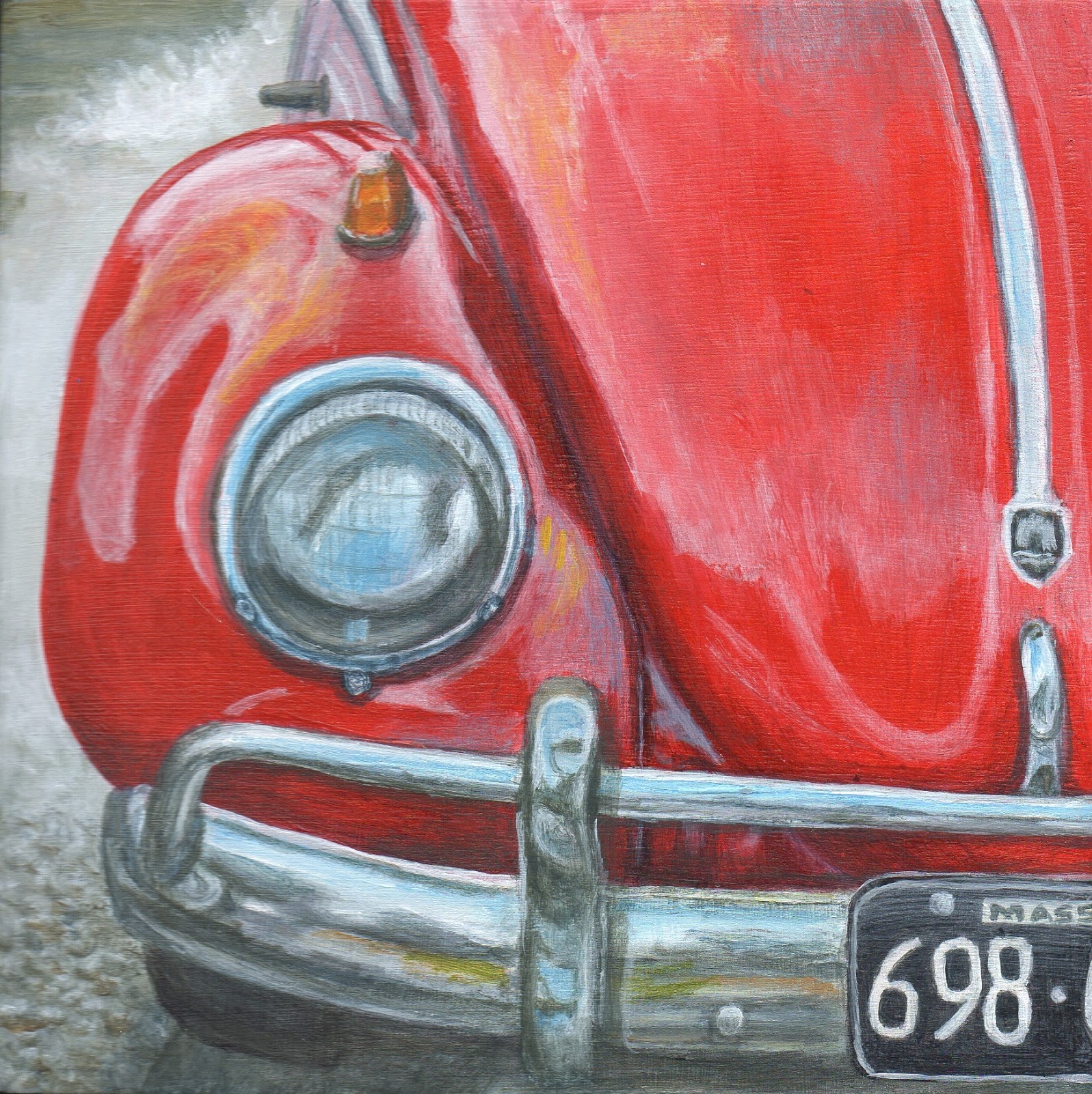 1597x1600 Debbie Shirley Art August 2016 - Vw Bug Painting