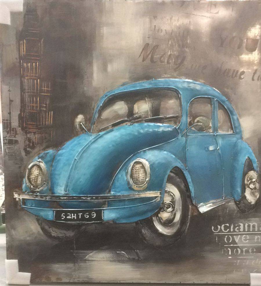 900x986 Metal 3d Painting 100x100cm Vw Beetle - Vw Bug Painting