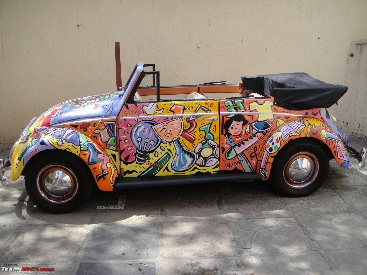 1280x960 Pics A 1957 Volkswagen Beetle Cabriorlet Painted By Kids - Vw Bug Painting