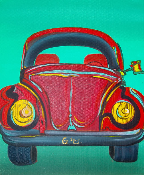 505x612 Vw Beetle Gold Coast Oracle Oracle Card Vw Beetle Oracle - Vw Bug Painting