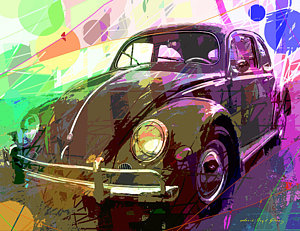 300x231 Beetle Paintings Fine Art America - Vw Bug Painting
