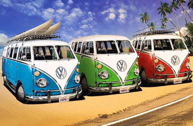 800x525 Volkswagen Bus Diamond Painting Embroidery Kit 5d Diamond - Vw Bus Painting