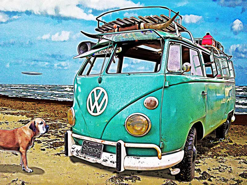 800x600 Vw Surf Bus Strange Day - Vw Bus Painting