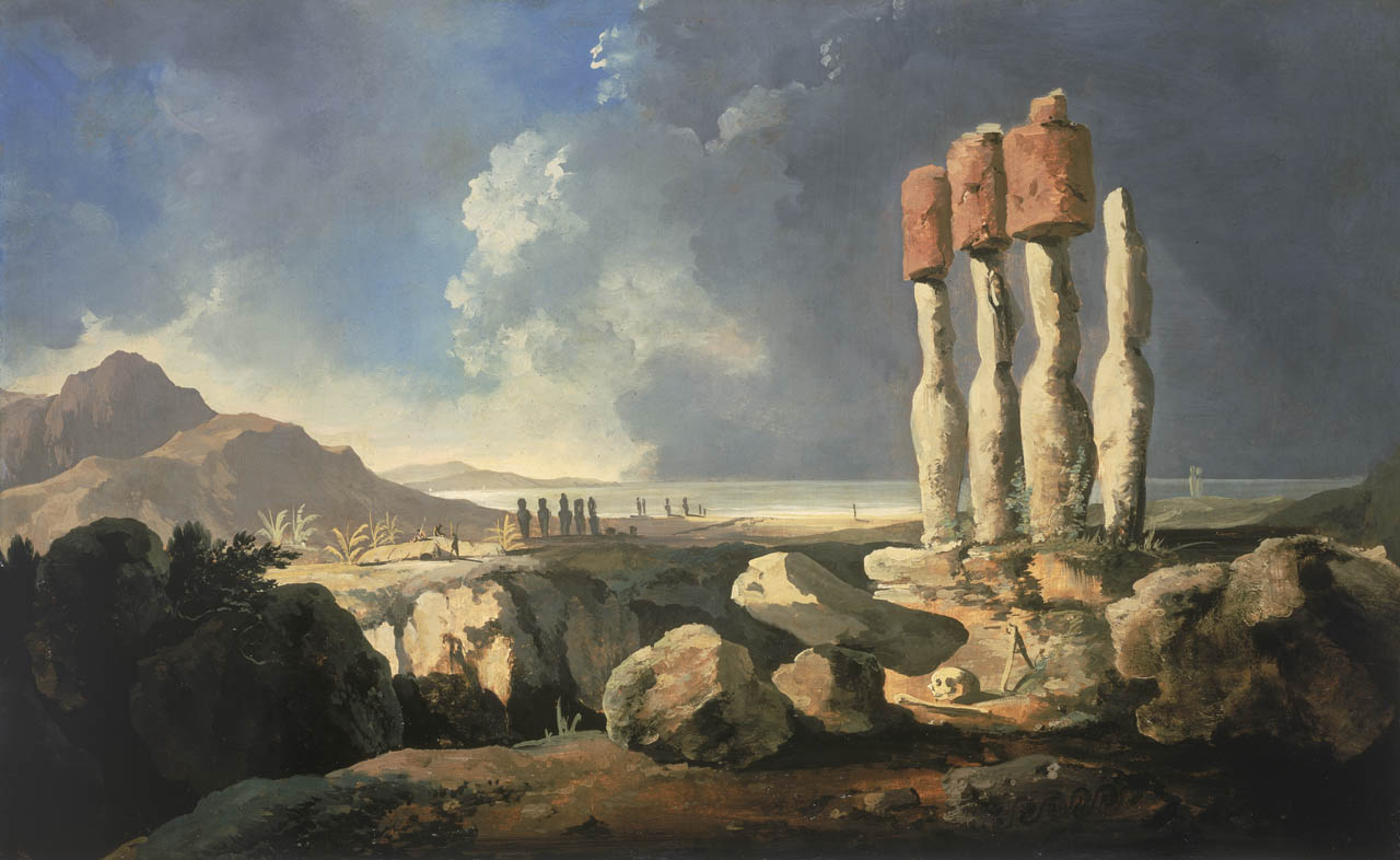1280x786 A View Of The Monuments Of Easter Island [Rapanui]' - W Hodges Painting