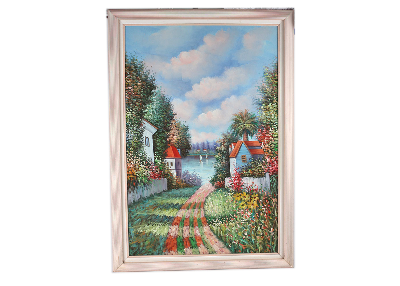 1391x993 Framed Acrylic Painting By Artist W Hodges Ebth - W Hodges Painting