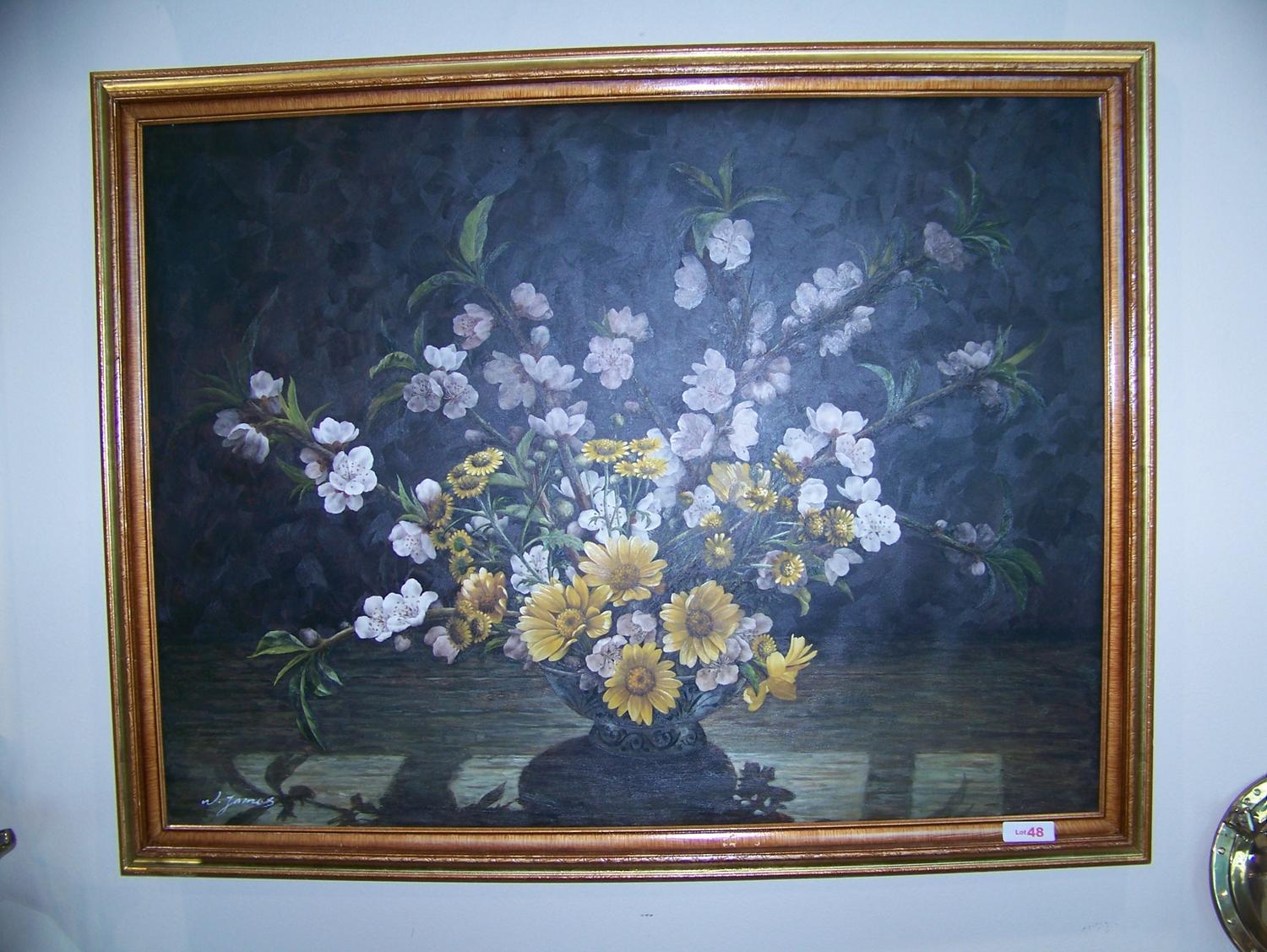 1500x1127 W. James Painting. Still Life Oil On Canvas - W James Painting