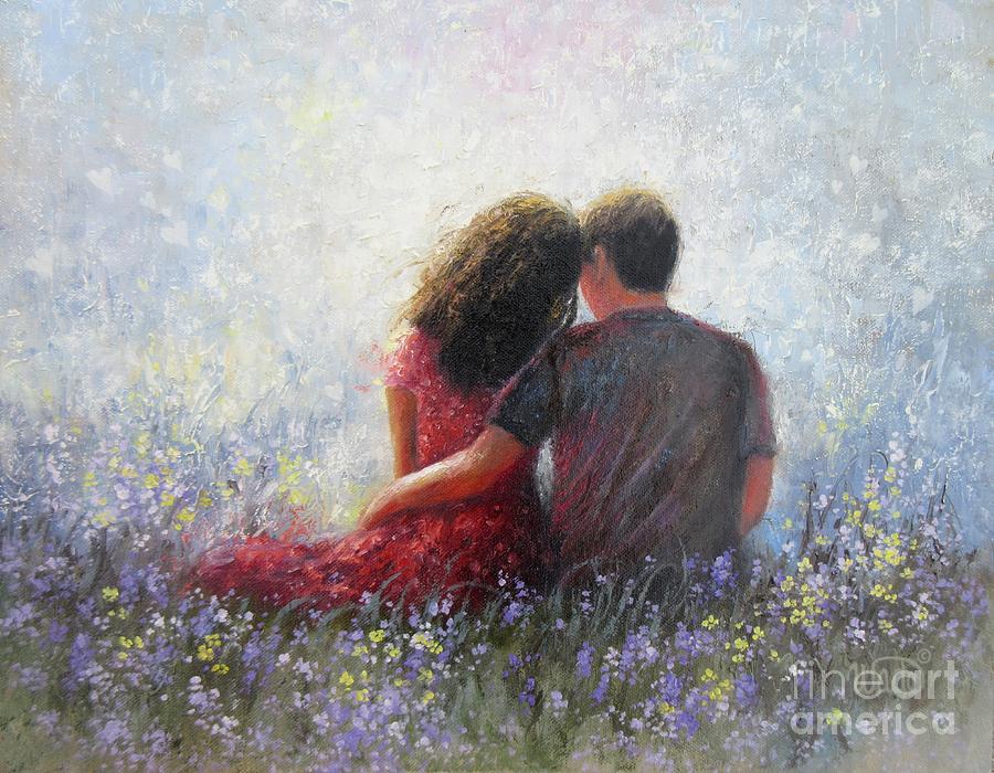 900x700 Garden Hugs Lovers Painting By Vickie Wade - Wade Painting