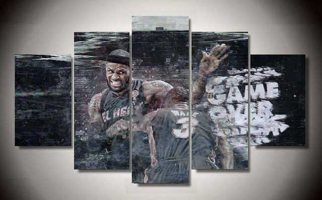 640x397 Framed Printed Lebron James Dwyane Wade Painting On Canvas Room - Wade Painting