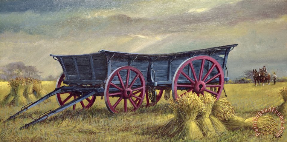 960x476 Dudley Pout The Blue Wagon Painting - Wagon Painting