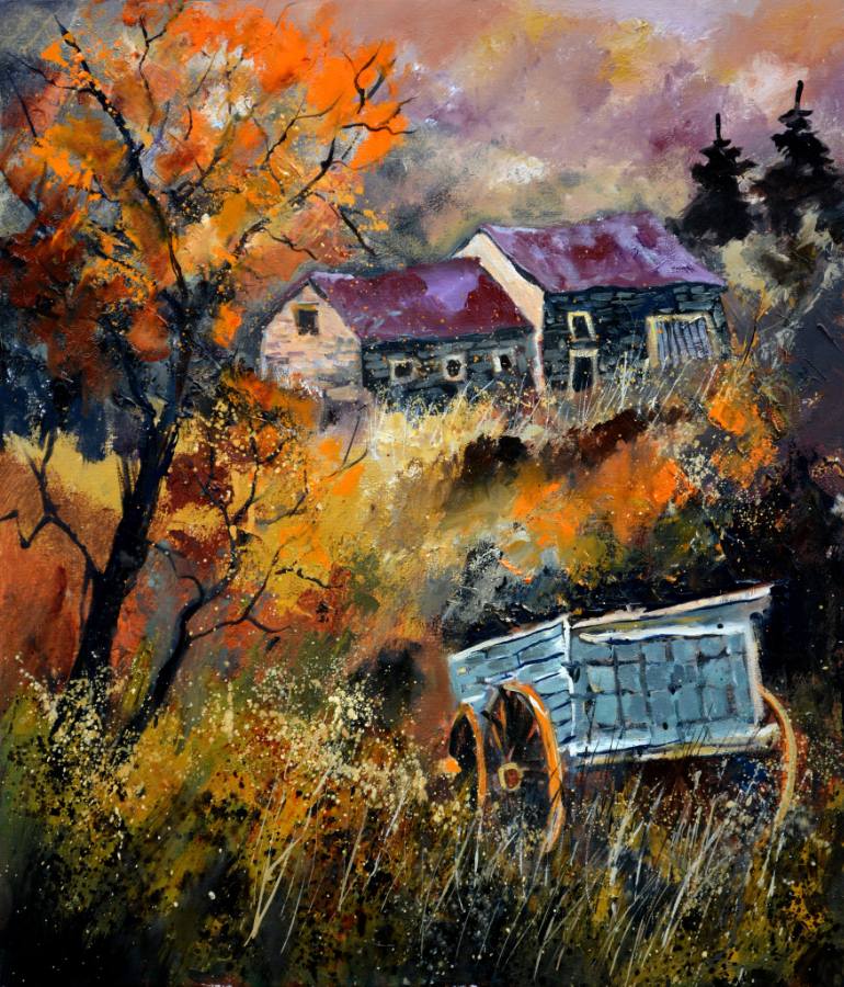 770x900 Saatchi Art Old Wagon Painting By Pol Ledent - Wagon Painting