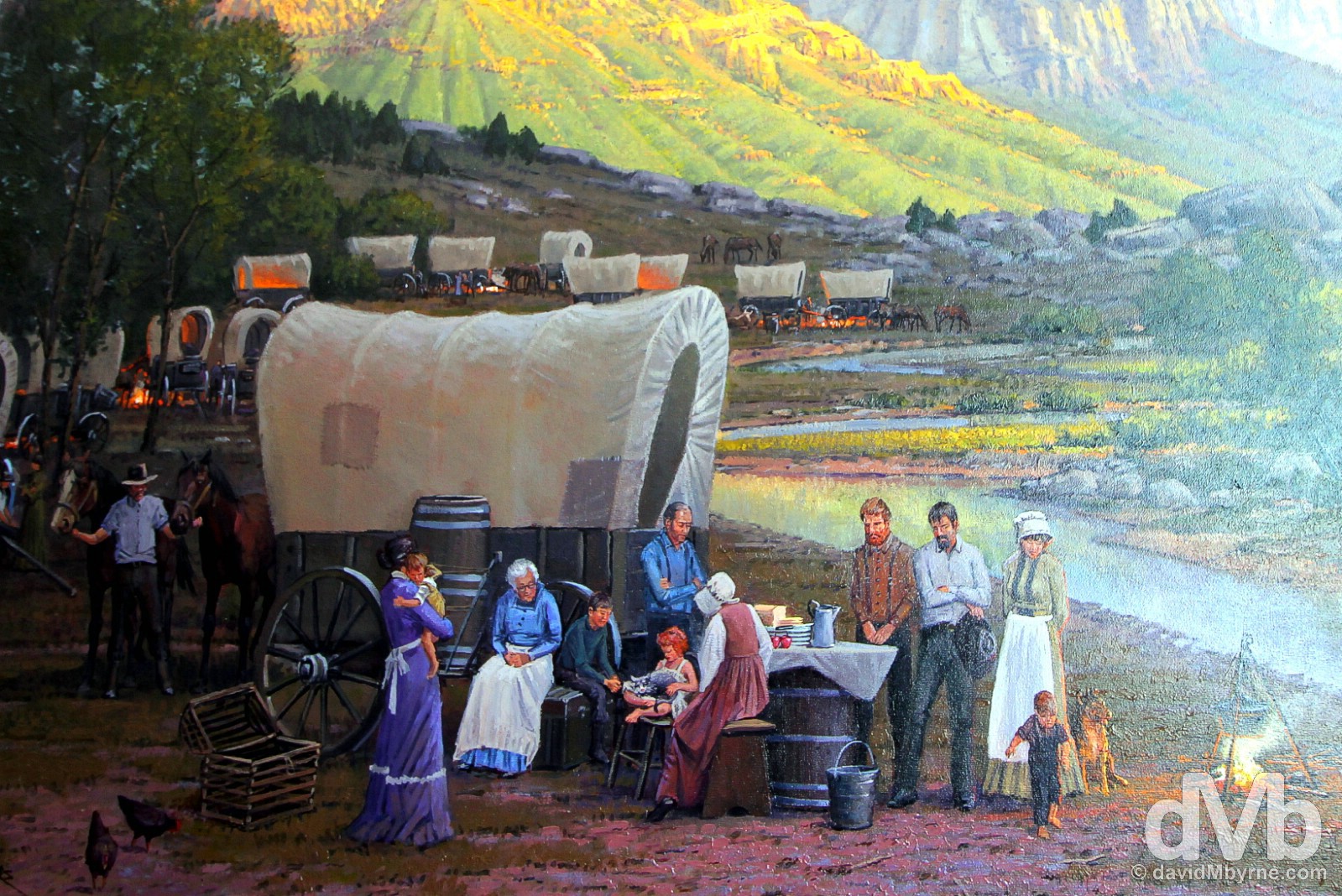 1599x1068 Mormon Wagon Train Painting Salt Lake City Utah - Wagon Painting