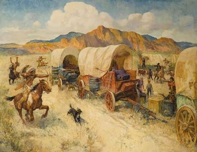 Wagon Train Painting