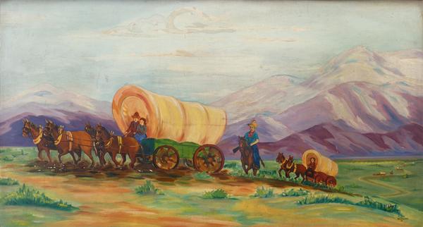 600x322 Fine Art Wagon Train By R.g. Williams Oil Paintings, R.g. Will - Wagon Train Painting