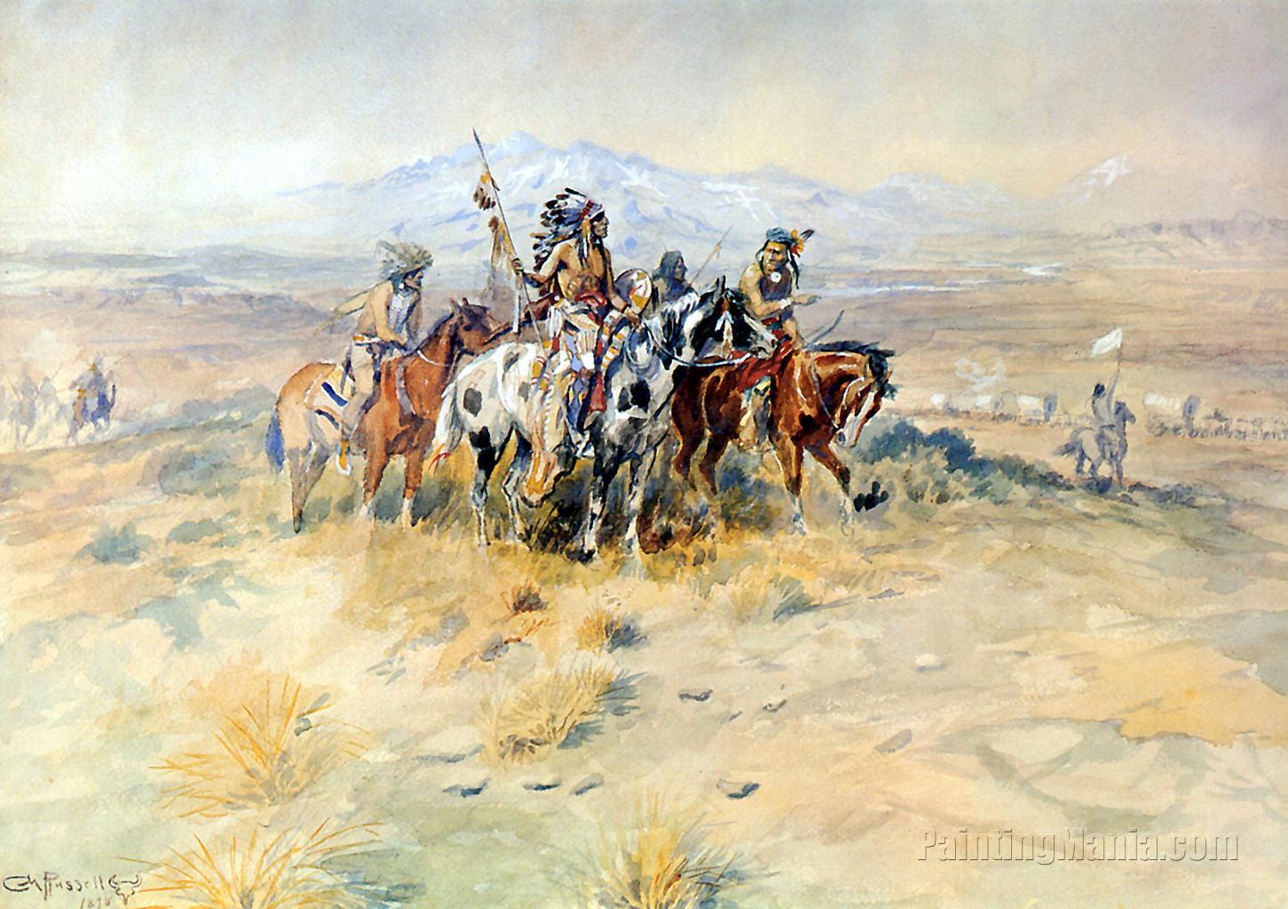 Wagon Train Painting at PaintingValley.com | Explore collection of ...