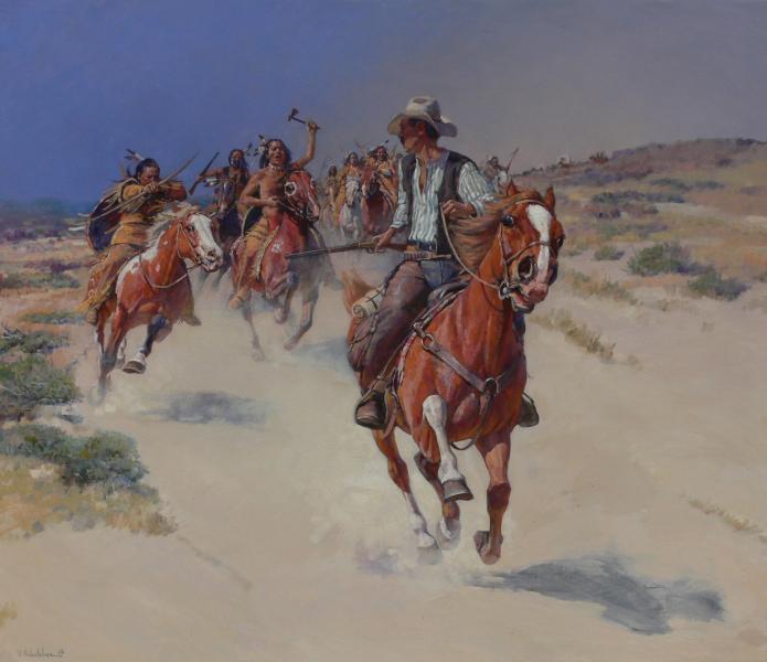 695x600 Vr Studio - Wagon Train Painting