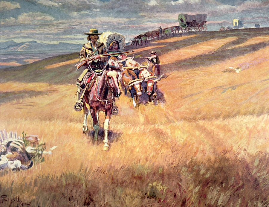 900x692 Wagon Train Paintings Fine Art America - Wagon Train Painting