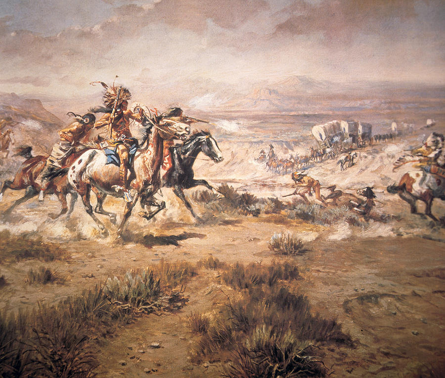 Wagon Train Painting at PaintingValley.com | Explore collection of ...