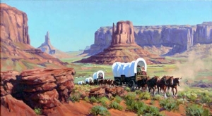 300x165 Wagon Trains - Wagon Train Painting