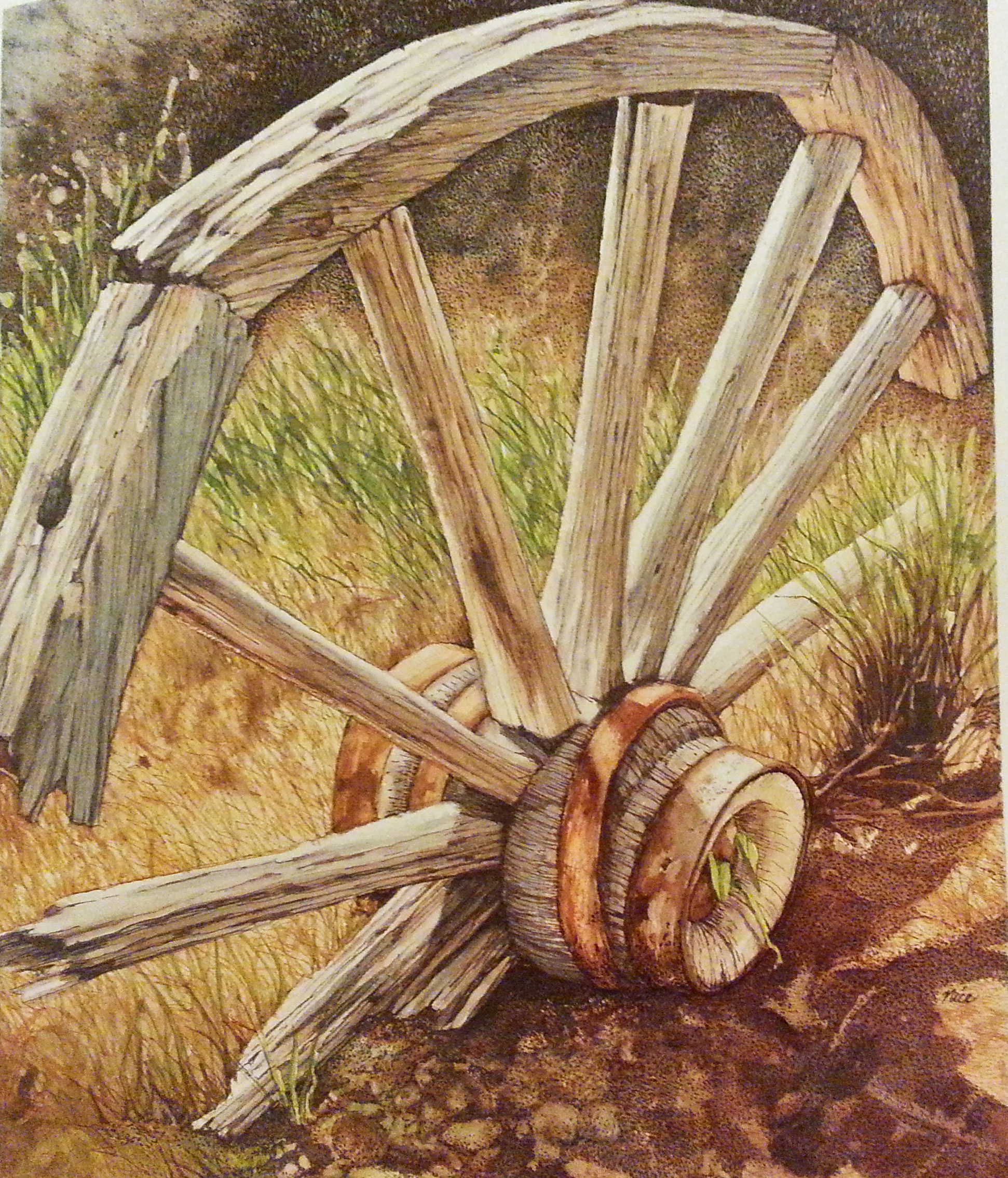 1942x2268 Painting Country Gardens By Claudia Nice Book Addicts - Wagon Wheel Painting