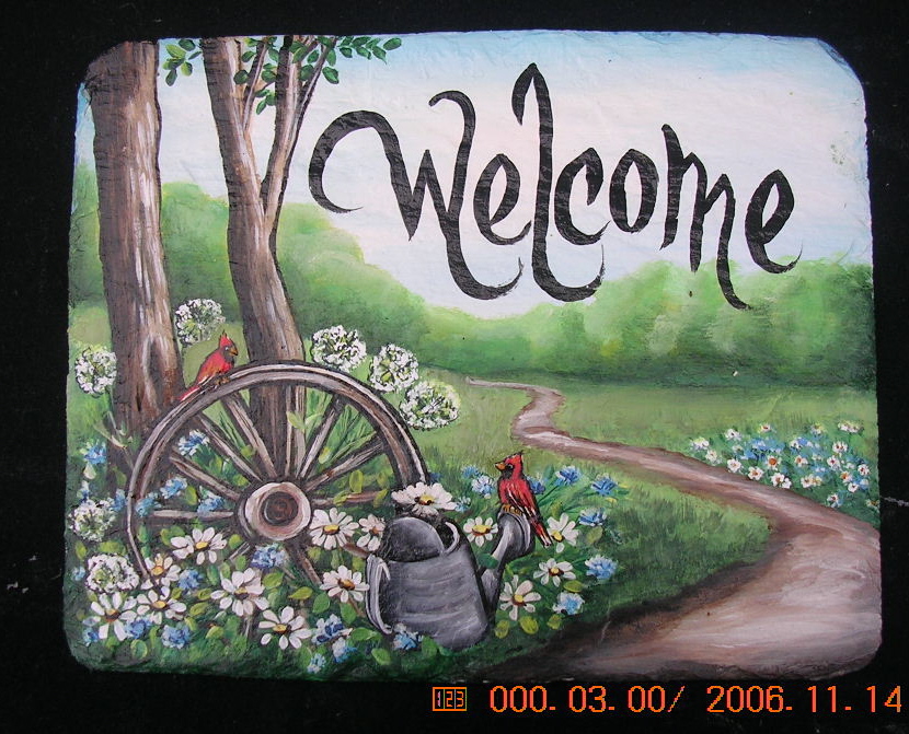 830x671 Slate Paintings Of Birds - Wagon Wheel Painting