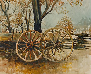 300x243 Wagon Wheels Paintings - Wagon Wheel Painting