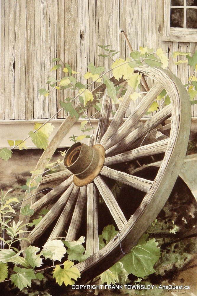 667x1000 Arts Quest Frank Townsley Painting Entangled Wagon Wheel Artsquest - Wagon Wheel Painting