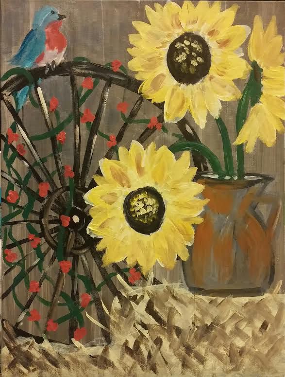 587x775 Wagon Wheel Uptown Painting Party - Wagon Wheel Painting