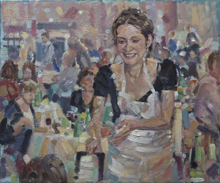 770x641 Saatchi Art The Waitress Painting By Jane Allen - Waitress Painting