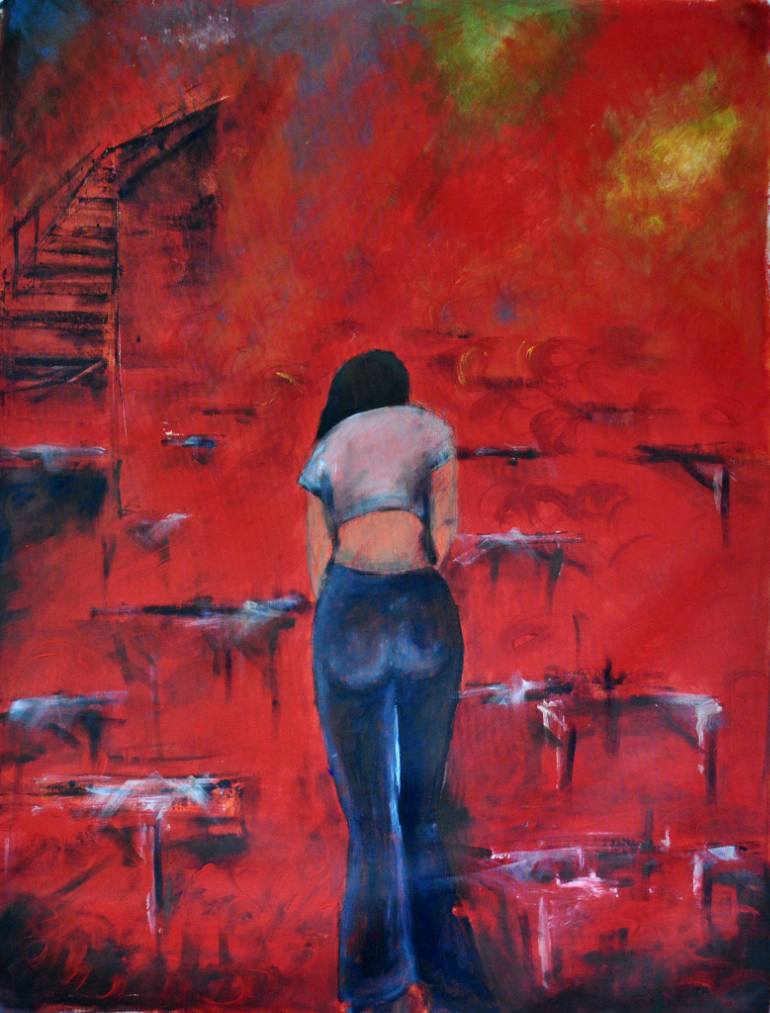 770x1013 Saatchi Art The Waitress Painting By Coenca Rami - Waitress Painting