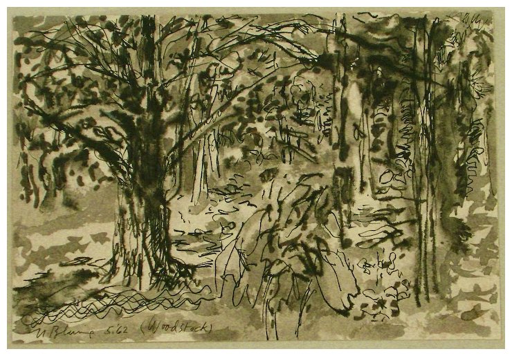 740x515 Nell Blair Walden Blaine Mixed Media Painting Of Woods Near - Walden Painting